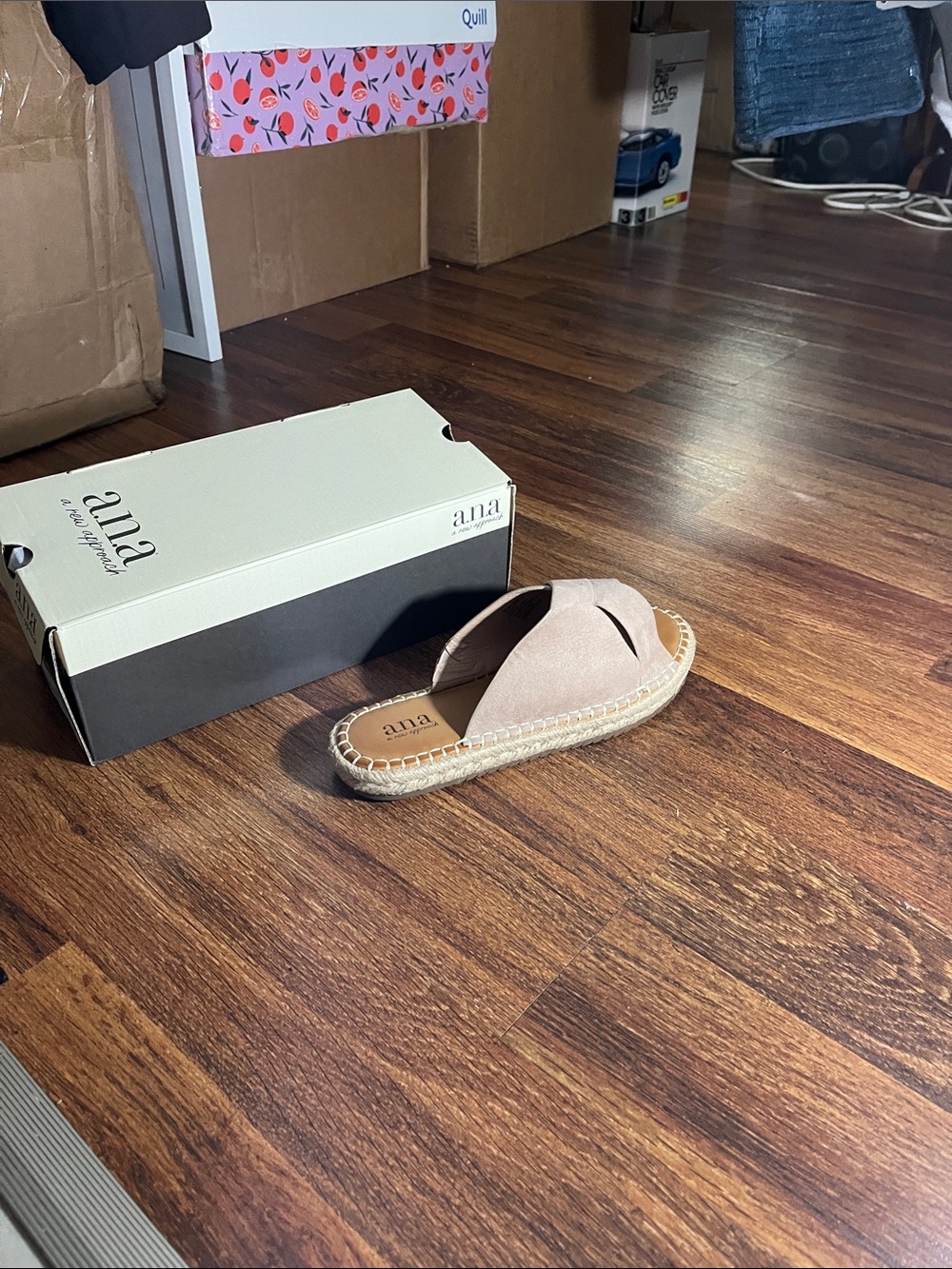 a.n.a Taupe Espadrille Slide Sandal